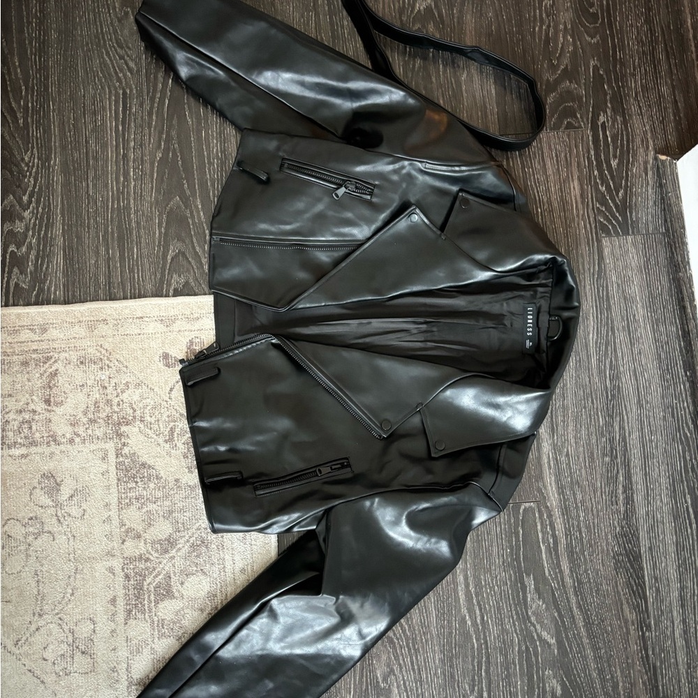 Black Cropped Leather Jacket